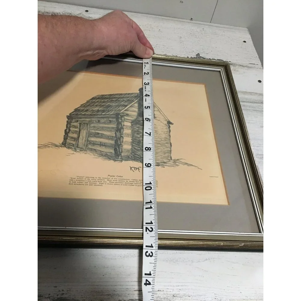 Poplar cabin framed print copyright 1969 R. Brian Fox Limited Edition